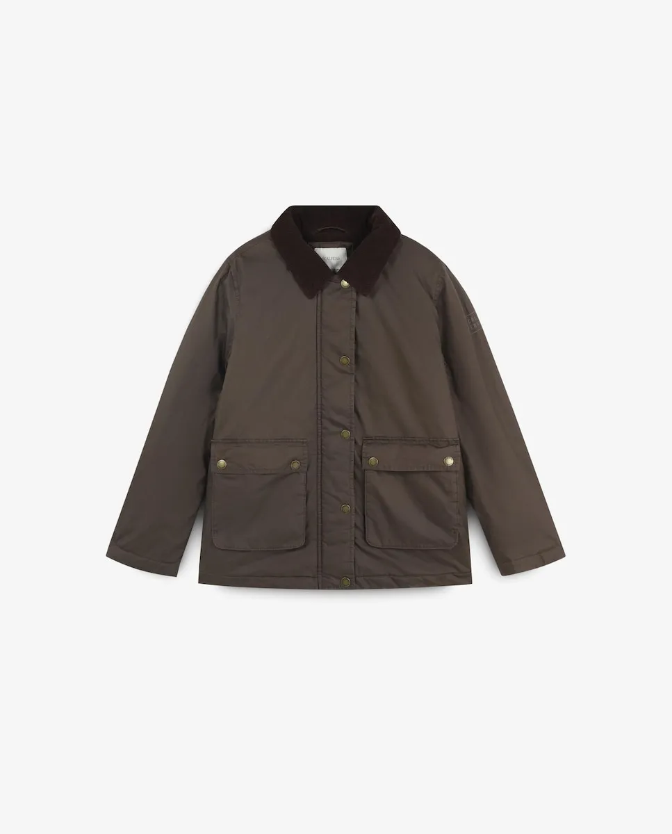 

Детская хлопковая куртка с воротником-рубашкой Scalpers, коричневый