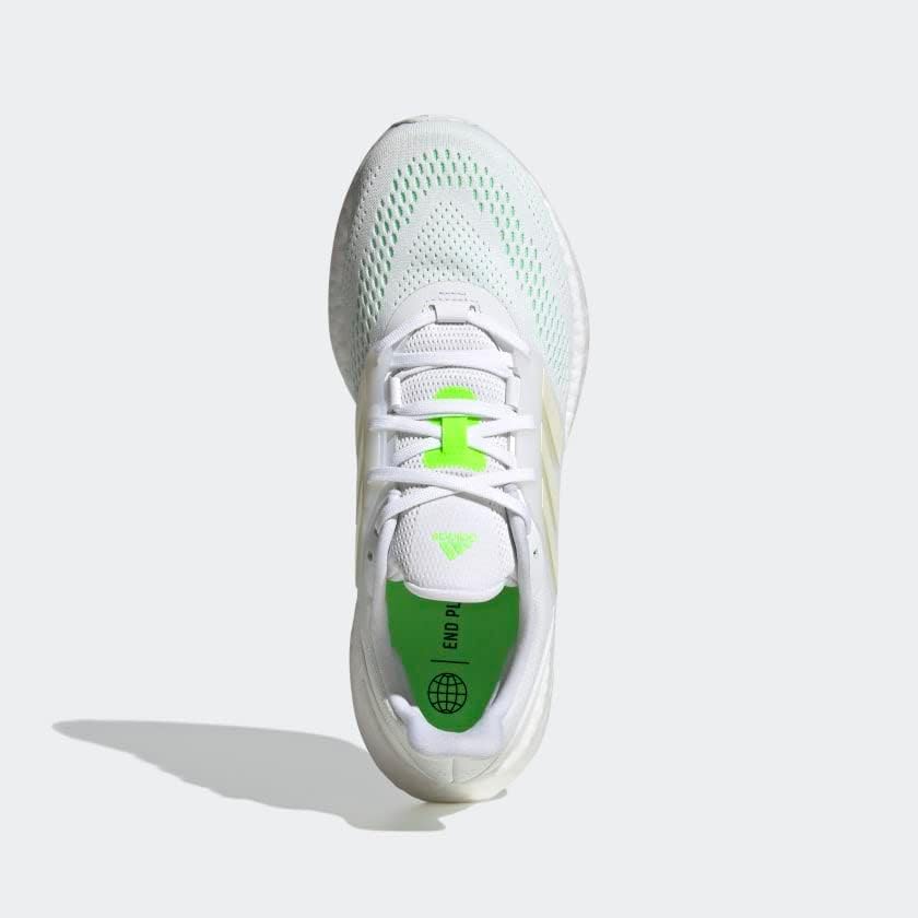Мужские кроссовки для бега Adidas Pureboost 22, белый/зеленый — фото 3