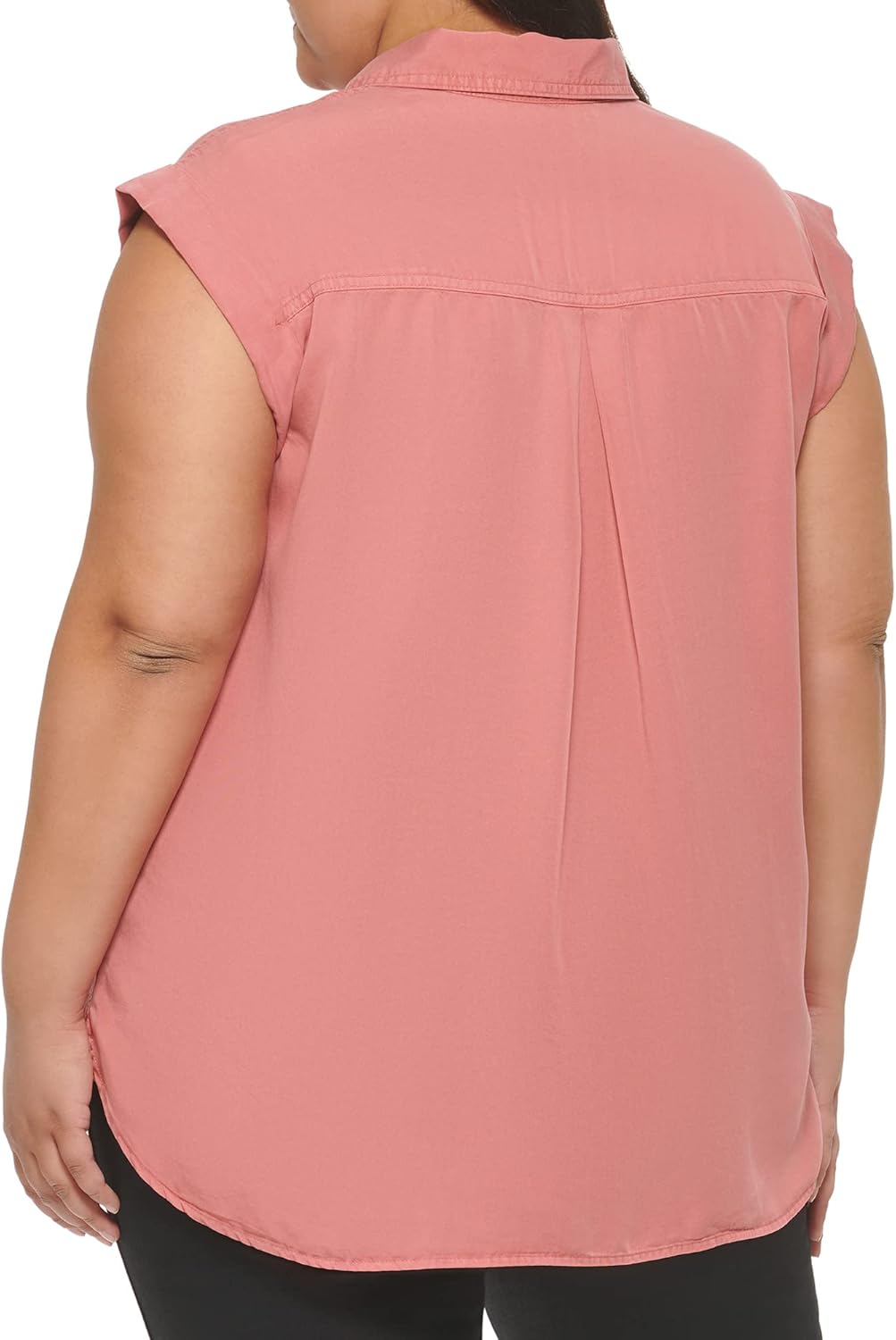 Женская рубашка Calvin Klein больших размеров без рукавов с манжетами и нагрудными карманами на пуговицах спереди, Savannah — фото 4