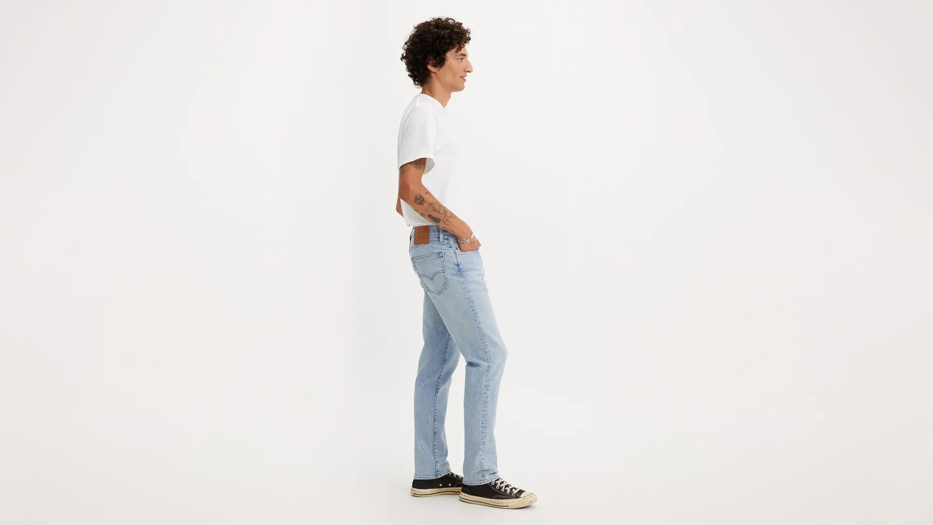 Мужские джинсы узкого кроя 511 Levi's, цвет Cannon Ball - Light Wash - Stretch — фото 4