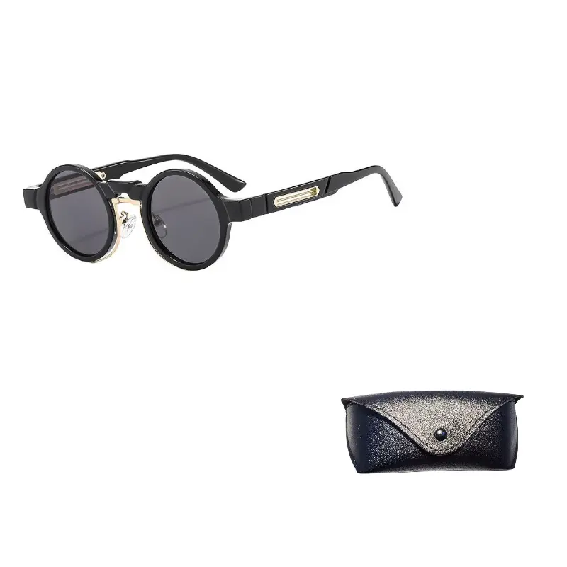 

JEANSWEST Круглые солнцезащитные очки унисекс, C1 Black Frame with Gray Lens