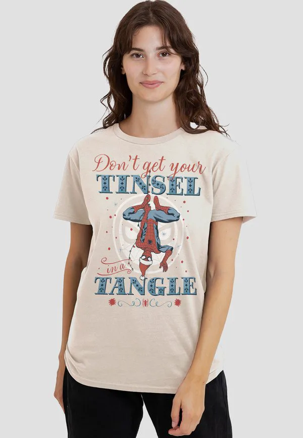 

Футболка с ретро-принтом «человек-паук: не запутайся в мишуре» Marvel, Off-White, Белый, Футболка с ретро-принтом «человек-паук: не запутайся в мишуре» Marvel, Off-White