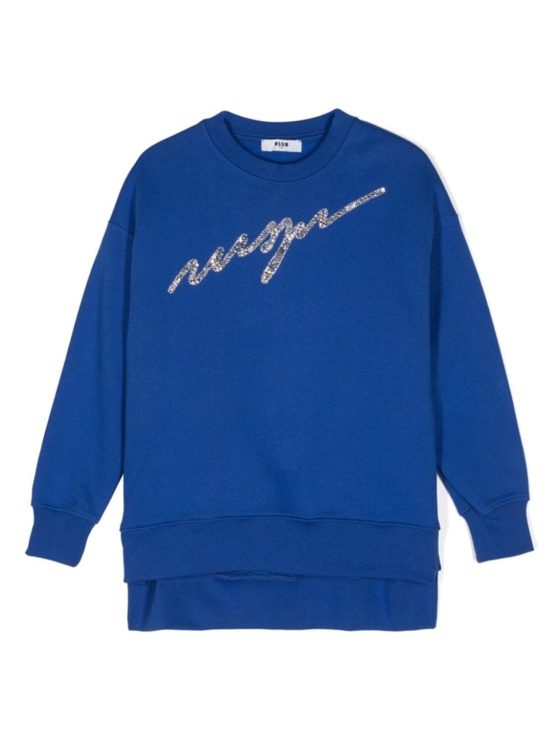 

MSGM Kids толстовка с логотипом из кристаллов, синий