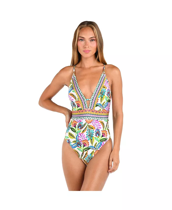 

Женский купальник One Piece Jungle Jive V Plunge Sunshine 79, мультиколор