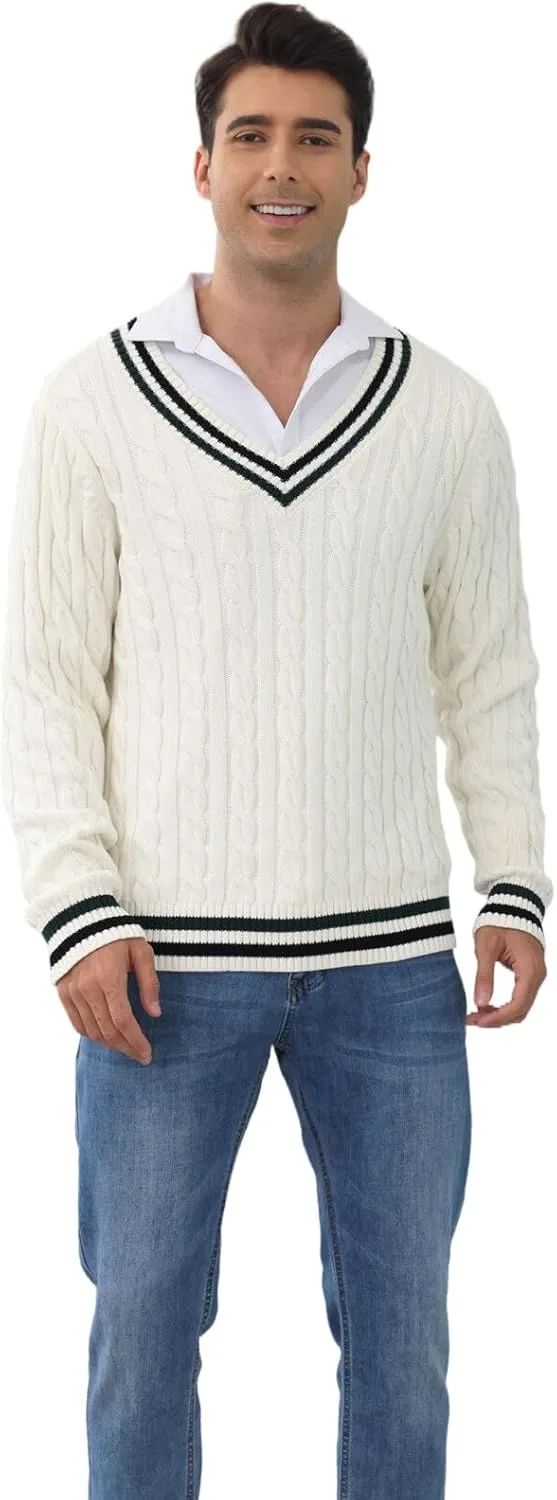 

Мужской свитер с V-образным вырезом, Casual, вязаный, Slim Fit, длинный рукав SIJIFANG