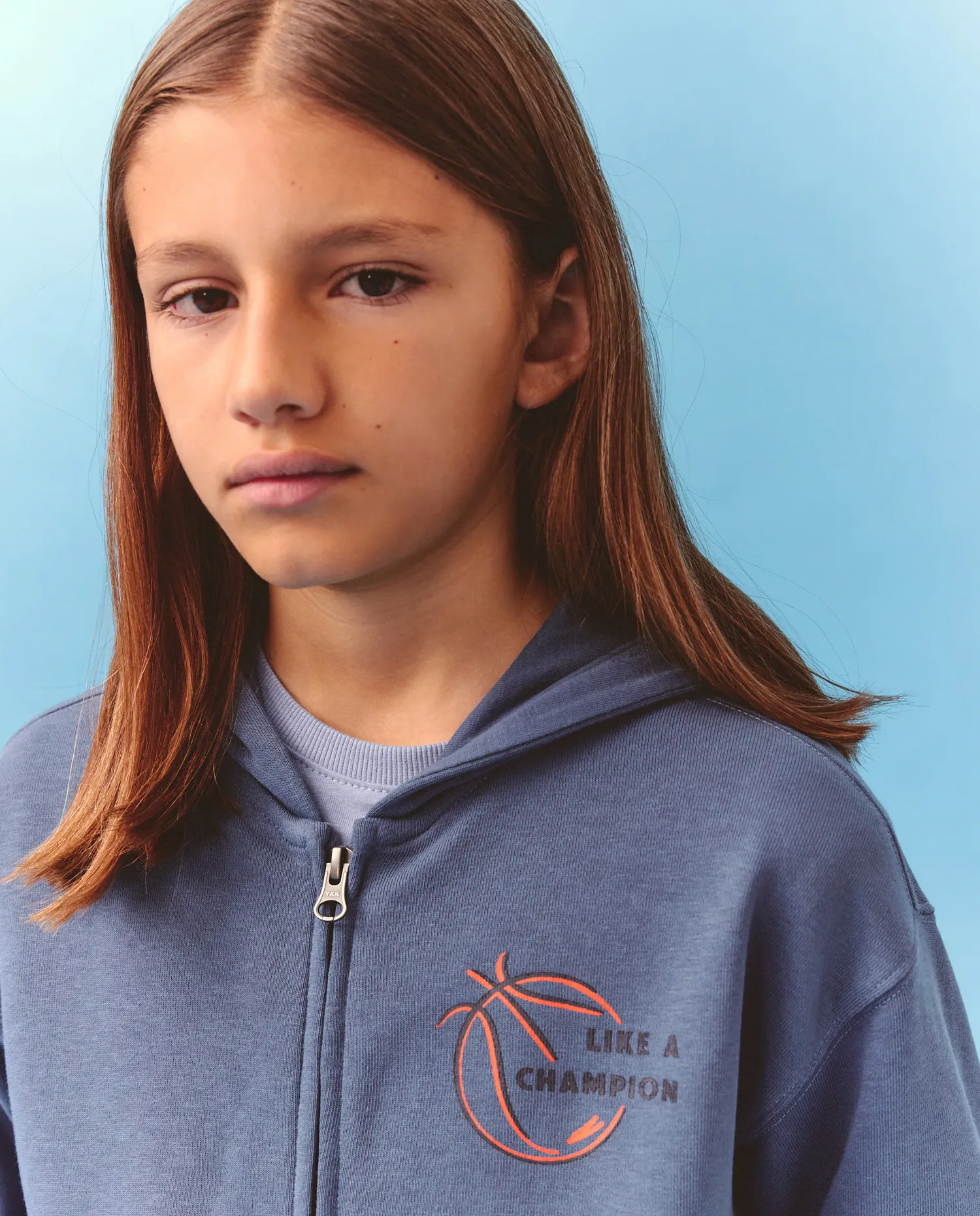 Открытая детская толстовка с капюшоном Kids El Corte Inglés, синий — фото 3