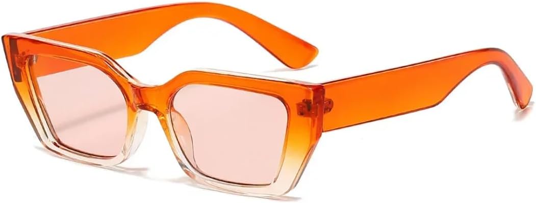 

Женские модные солнцезащитные очки маленького прямоугольного размера, градиентный океанский цвет, двухцветные, ретро-очки, защита от УФ-излучения UV400. Мужские солнцезащитные очки TVTBBVV, Orange