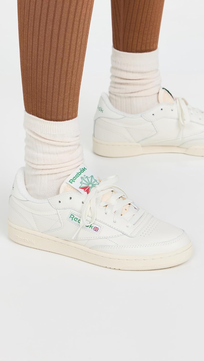 Мужские винтажные теннисные кроссовки Reebok Club C 85, белый/зеленый — фото 2