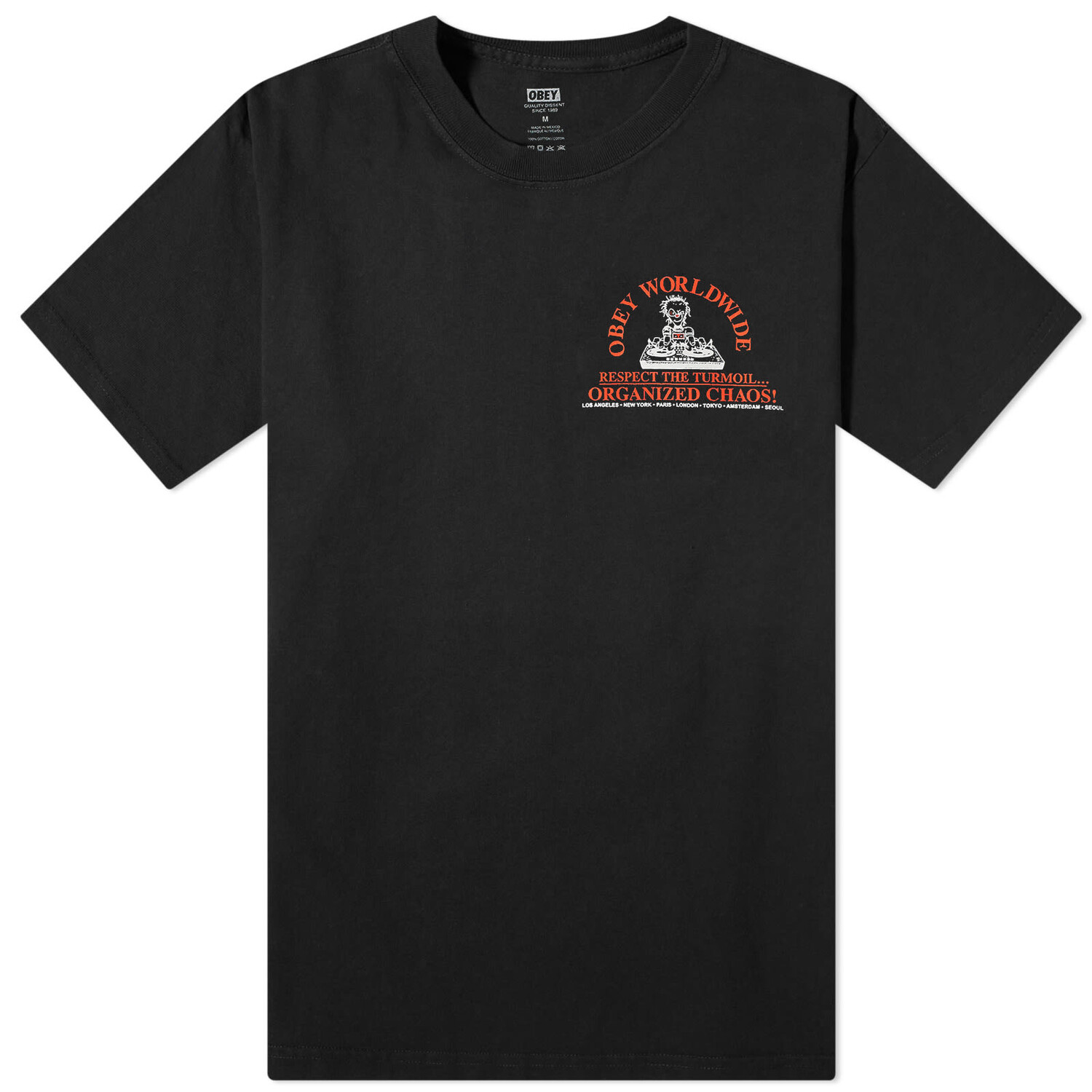 

Футболка Obey Organised Chaos T-Shirt, цвет Pigment Vintage Black