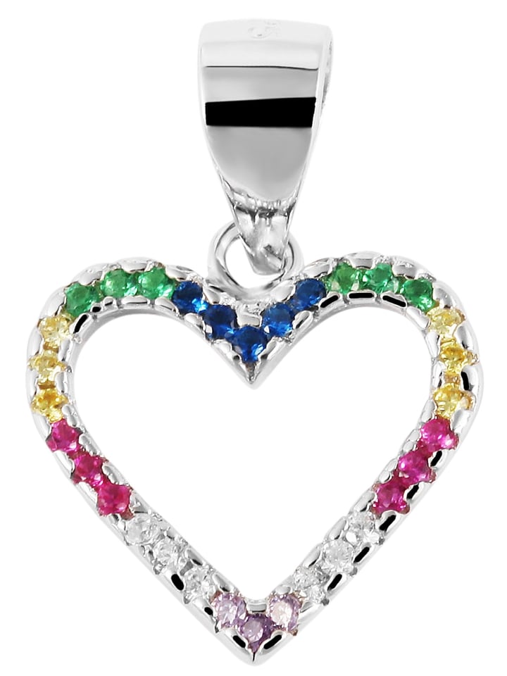 

Adeliás Женский кулон - Сердце. Кулон в форме сердца из серебра 925 пробы с кубическим цирконием в серебряной оправе