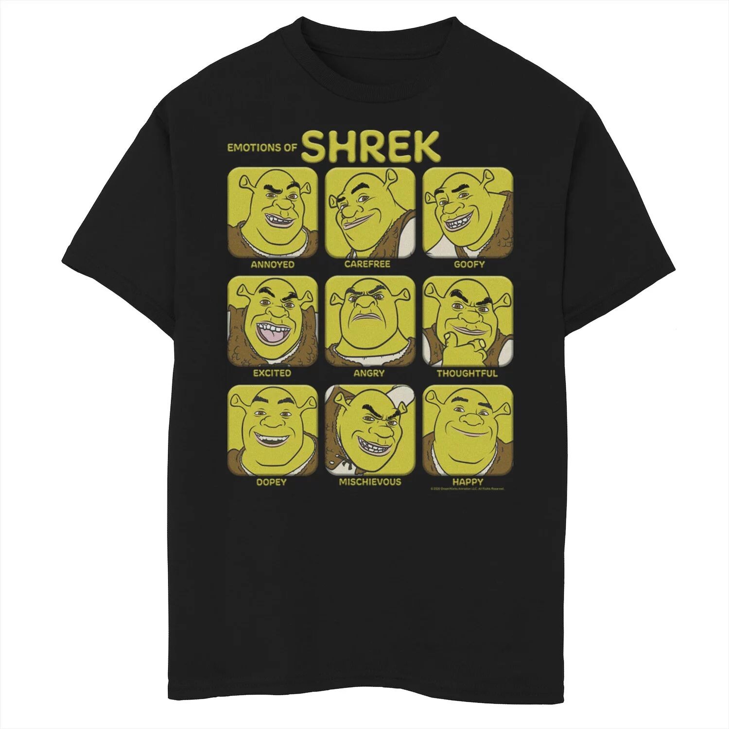 

Футболка с рисунком Shrek Emotions Of Shrek Box Up для мальчиков 8–20 лет DreamWorks