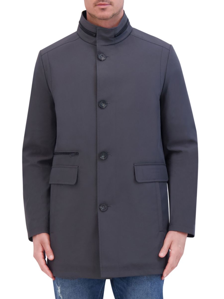

Куртка Rain Tech с воротником-стойкой Kenneth Cole, угольный, Черный, Куртка Rain Tech с воротником-стойкой Kenneth Cole, угольный