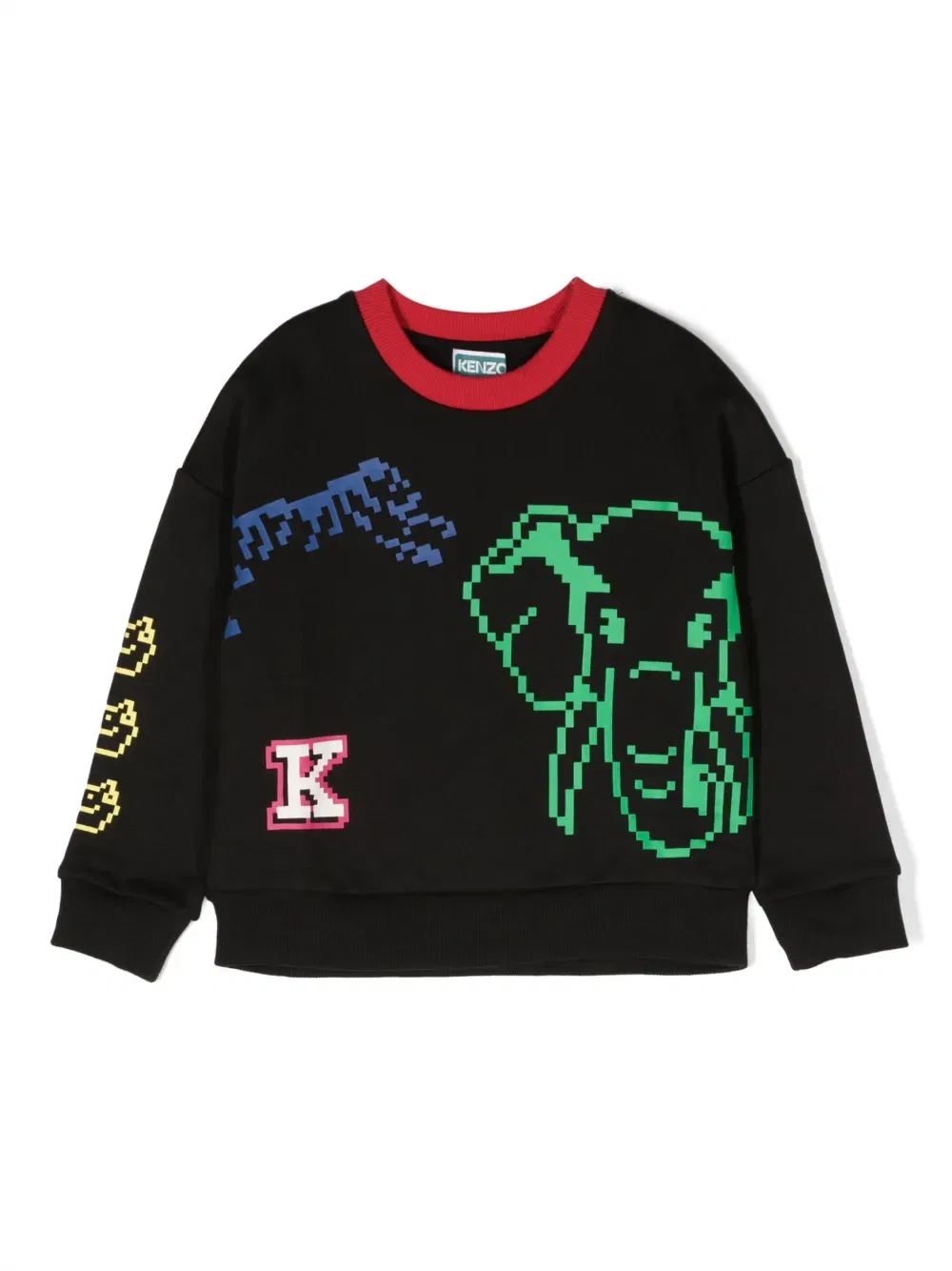Хлопковая толстовка с графическим принтом Kenzo Kids, синий