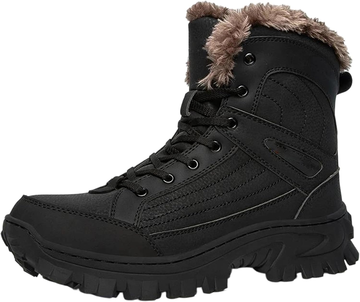 

Мужские водонепроницаемые теплые снежные ботинки, противоскользящие, для походов на открытом воздухе, зимние ботильоны Alloaone, черный