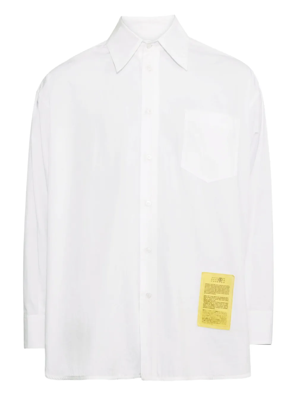 

Рубашка с нашивкой в виде цифр MM6 Maison Margiela, белый