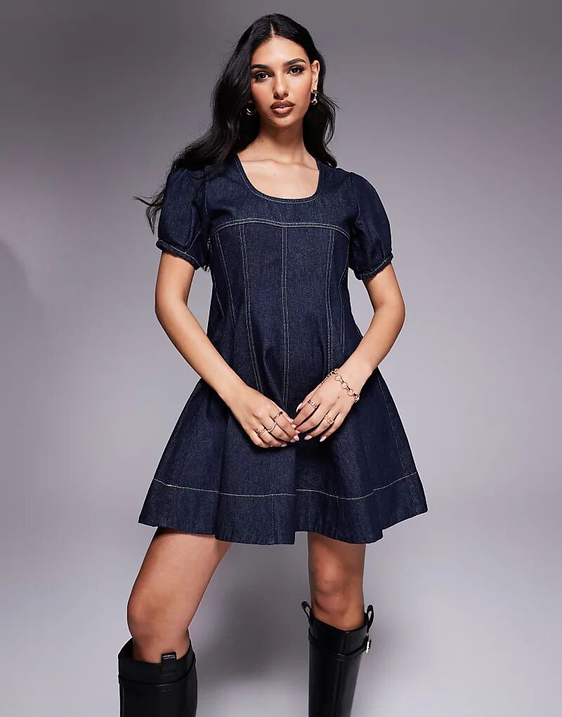 

Джинсовое платье со швами, прополоскать ASOS DESIGN