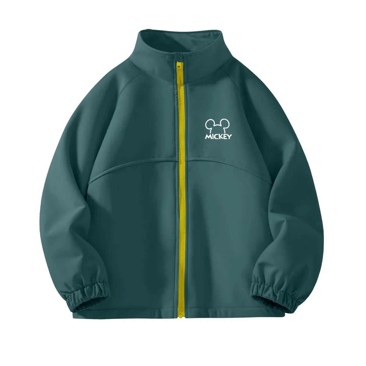 Детская софтшелл куртка с воротником стойкой Disney, Thick Board Line K Green