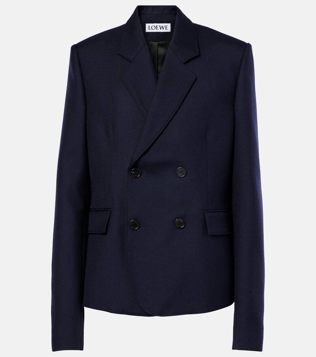 

Шерстяной блейзер Loewe, цвет navy melange, Синий, Шерстяной блейзер Loewe, цвет navy melange