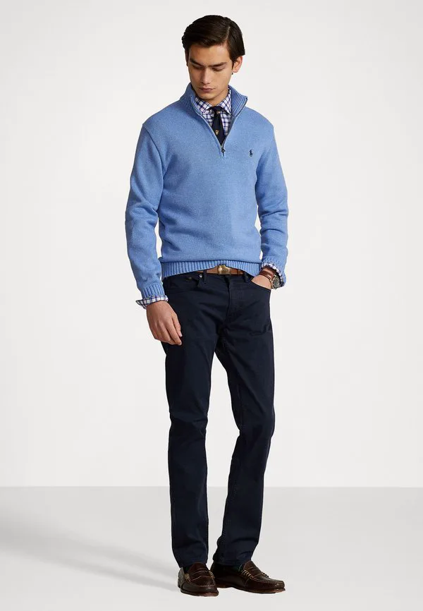 Хлопковый джемпер с застежкой-молнией на четверть длины Polo Ralph Lauren, Soft Royal Heather — фото 2
