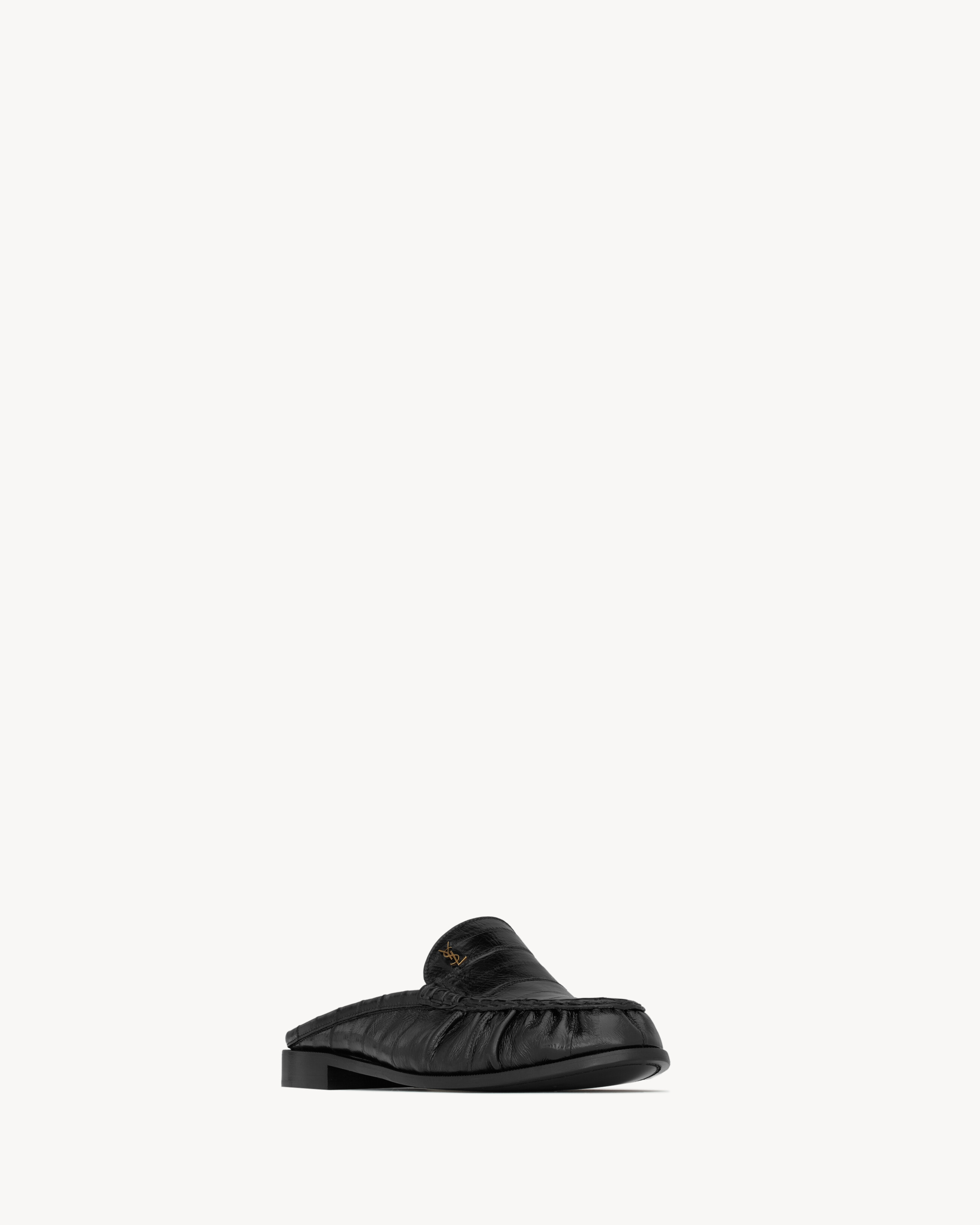 Мюли LE LOAFER из угря SAINT LAURENT, черный — фото 3