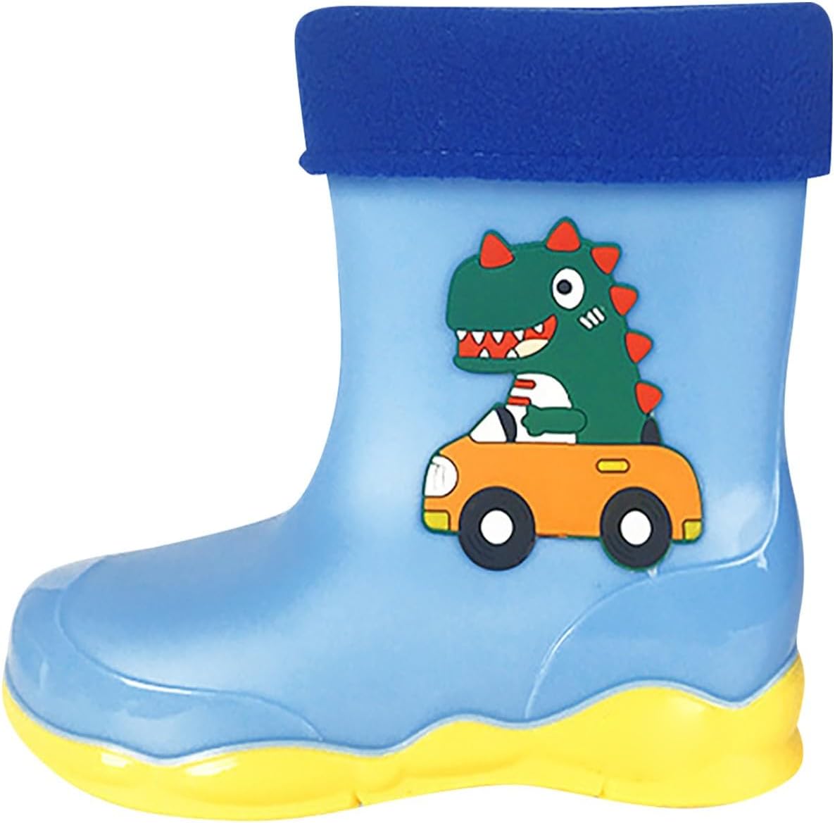 

Резиновые сапоги для мальчиков, маленьких и больших детей, для мальчиков и девочек, дождевые сапоги с динозавром, водонепроницаемые уличные, противоскользящие, дождевые сапоги для девочек Generic, синий