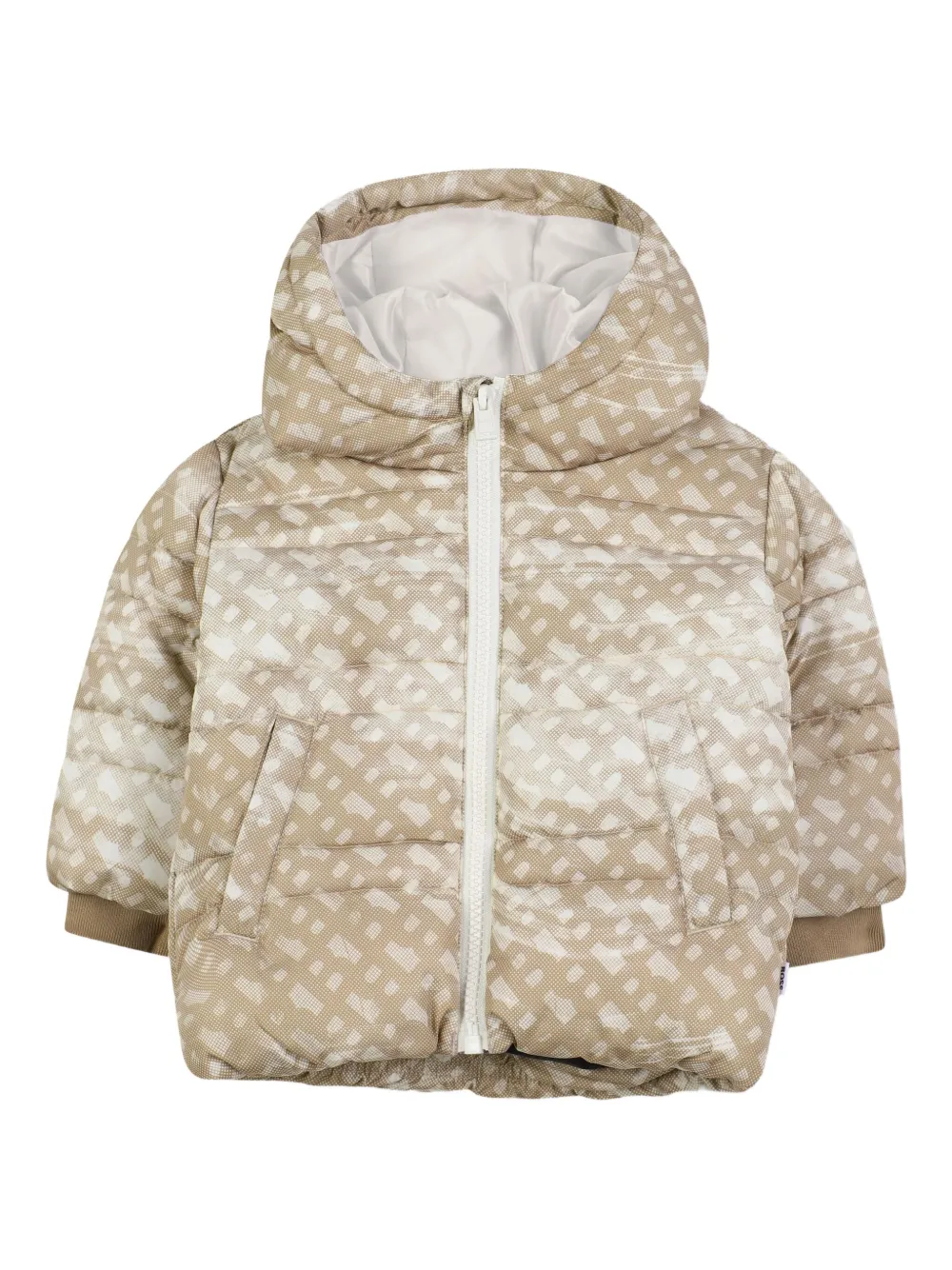Пуховик с монограммой BOSS Kidswear, нейтральный
