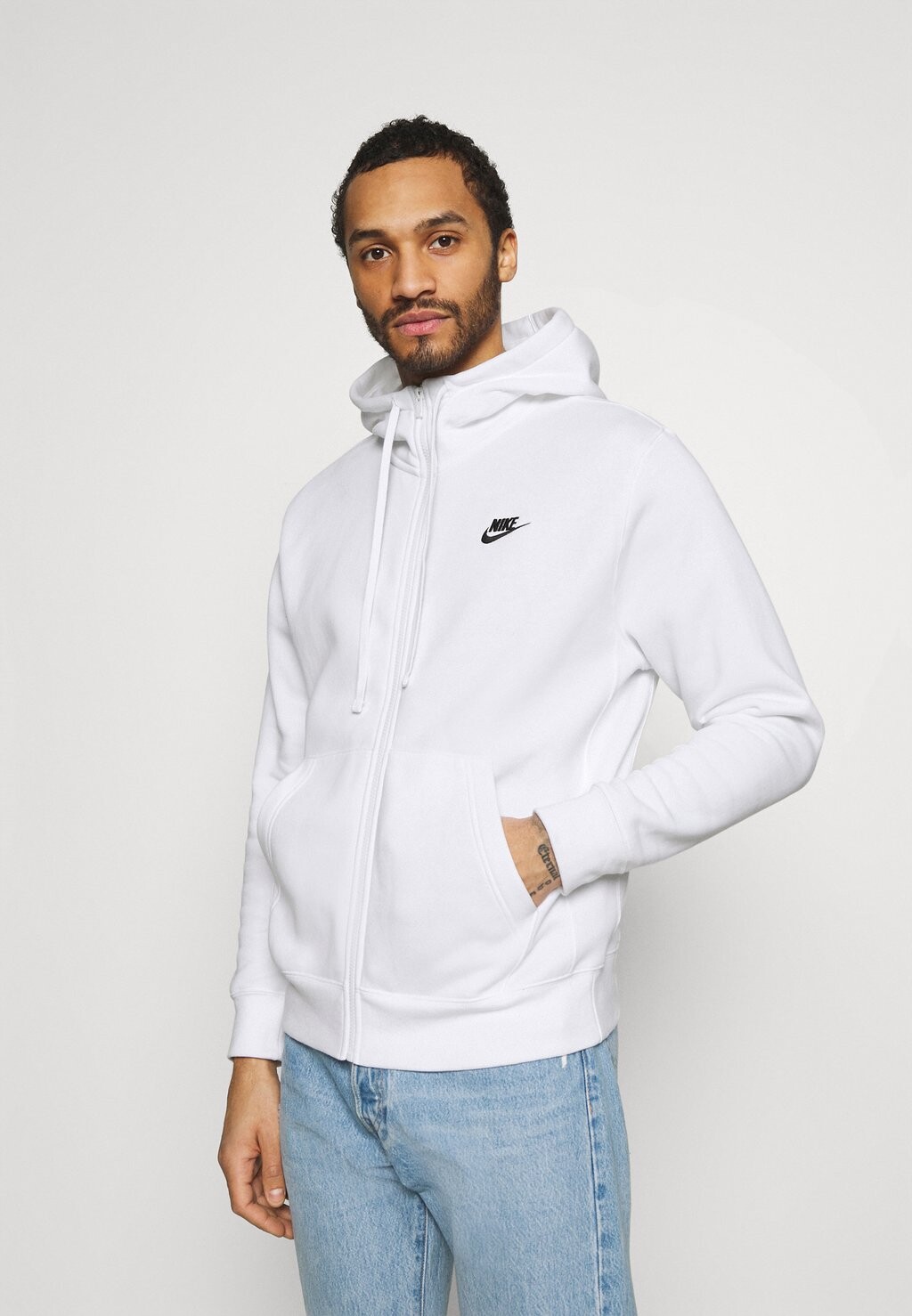

Толстовка на молнии CLUB HOODIE Nike, белый/черный