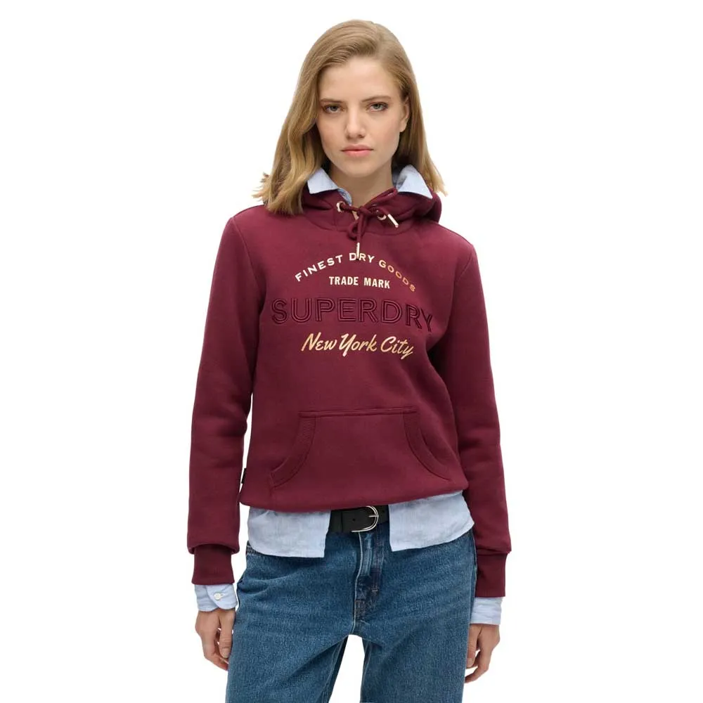 

Худи Superdry Luxe Metallic Logo, красный