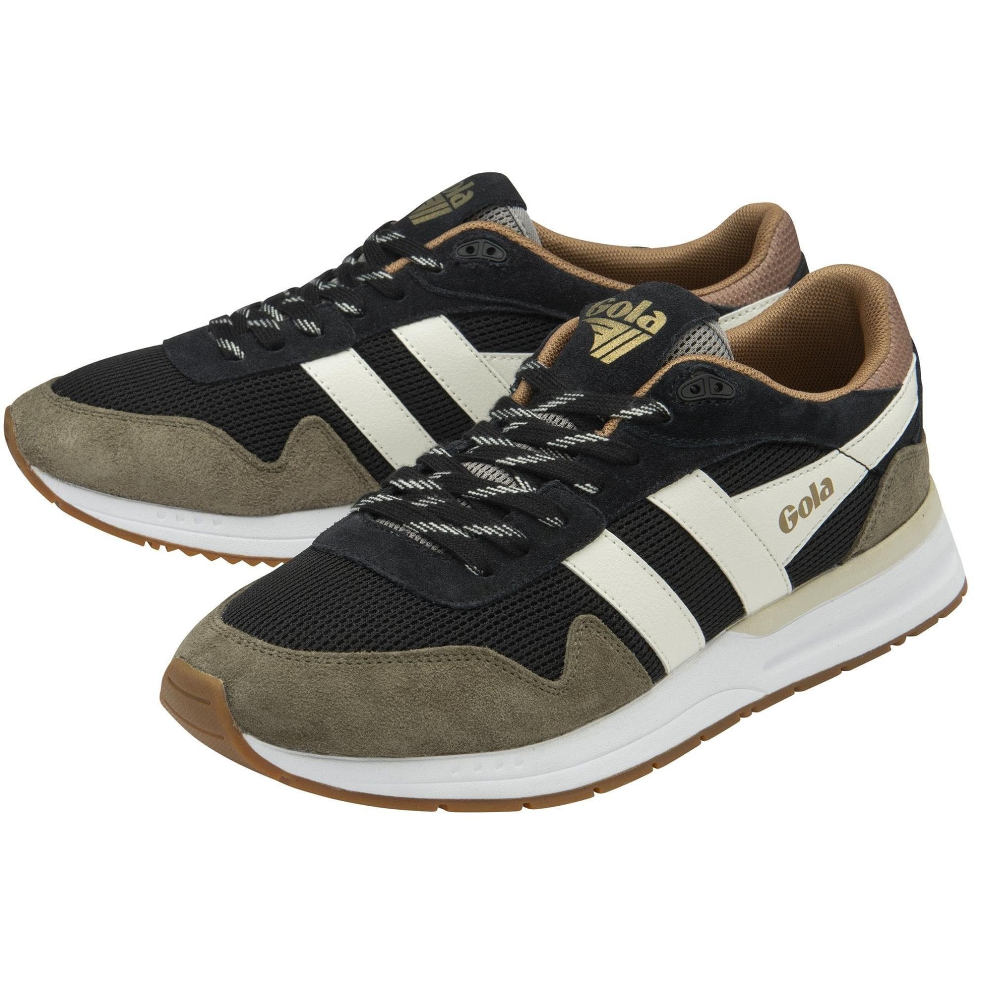Классические мужские кроссовки Delta Gola, Black/Khaki/Off White — фото 3