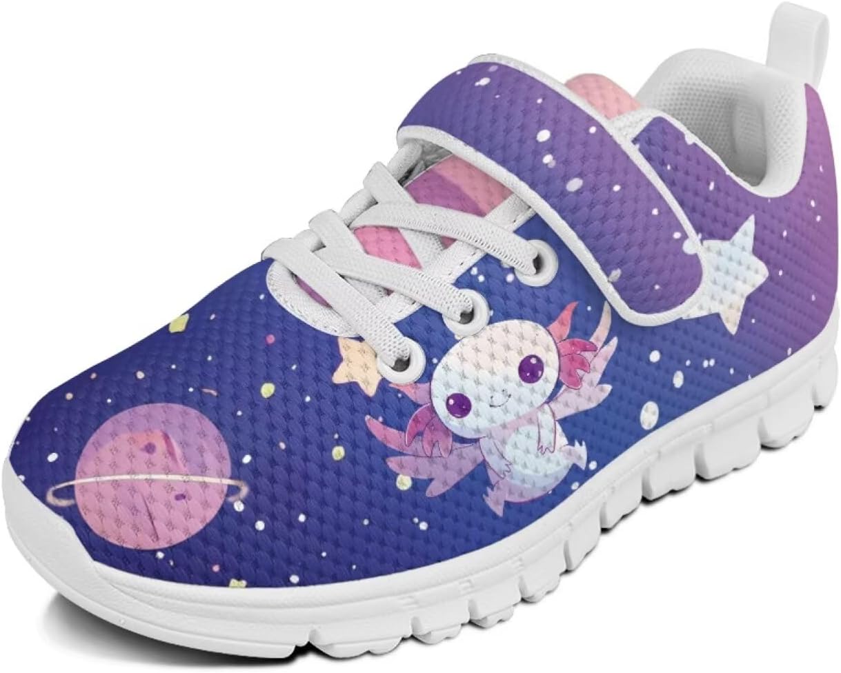 

Кроссовки с животным принтом для мальчиков и девочек, обувь для ходьбы, модный дизайн, с одной пряжкой, теннисные кроссовки, дышащие, легкие, идеальные для детей Watdotory, Salamander Planet Star