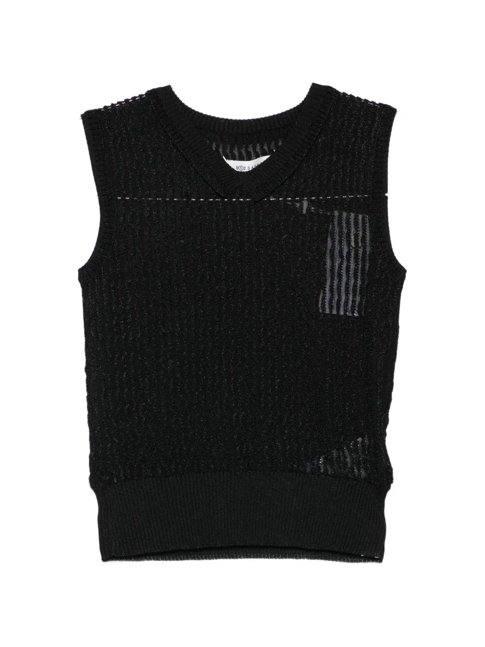 

Жилет без рукавов с круглым вырезом Maison Margiela, черный