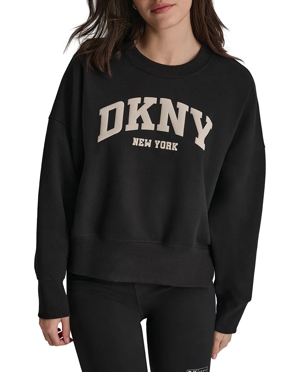 

Толстовка оверсайз с женским логотипом DKNY, черный