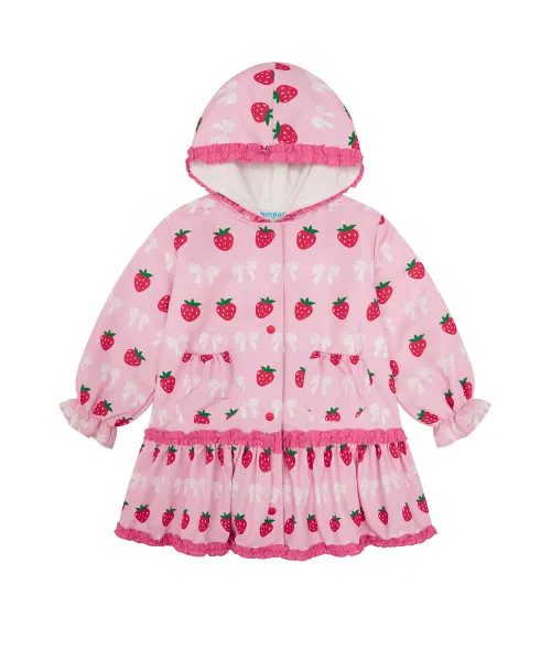 Куртка детская с рюшами Sweet Berry от Minidou, розовая — фото 3