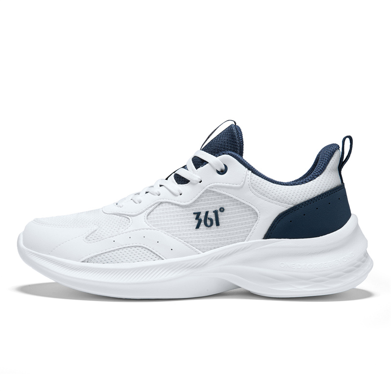 

361° Амортизирующие, дышащие, легкие, низкие повседневные кроссовки для бега, мужские, цвет "перо" белый, ностальгический синий