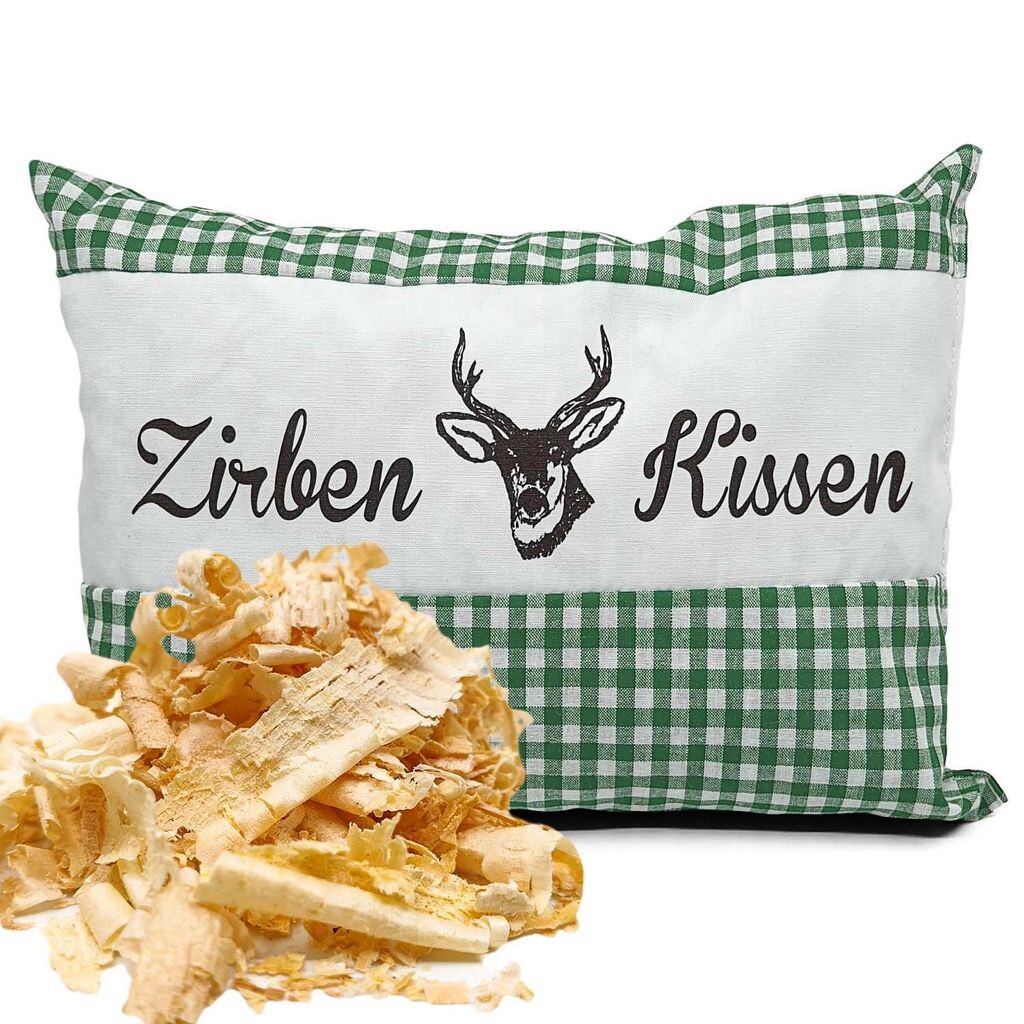 

Подушка из кедровой сосны Original Chips Austria Checked зеленый/белый 26 x 19 см Landwiesen Strickerei