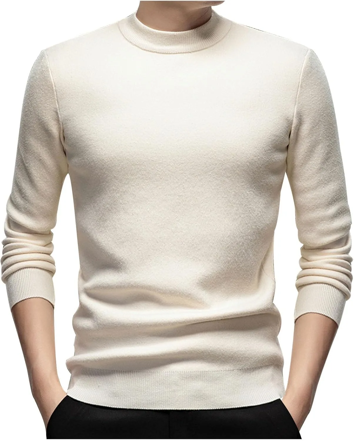 

Мужской вязаный водолазка slim fit с длинным рукавом