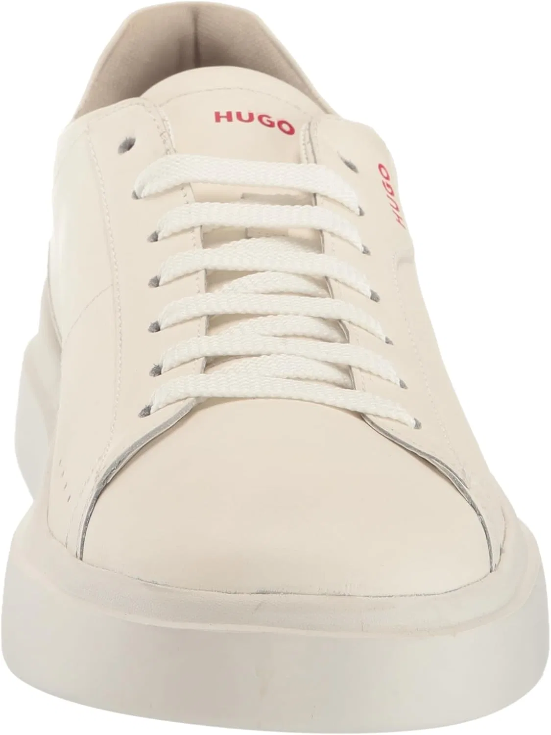 Мужские кожаные кроссовки HUGO с низкой подошвой, White Crisp White — фото 2