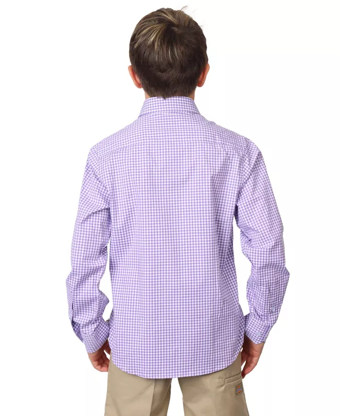 Рубашка с длинным рукавом Big Boys Signature Gingham Tailorbyrd, фиолетовый — фото 3