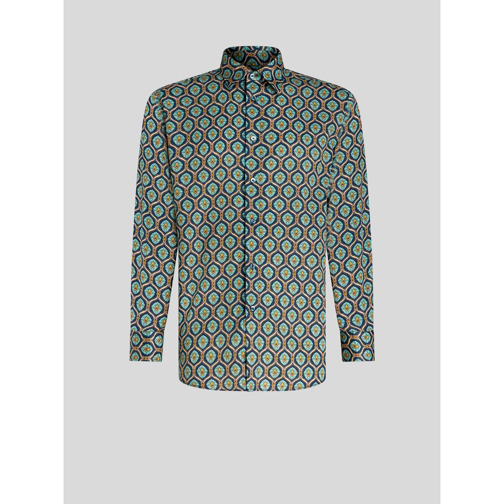 

РУБАШКА С МАКРО-ПЕЧАТКОМ ETRO, синий