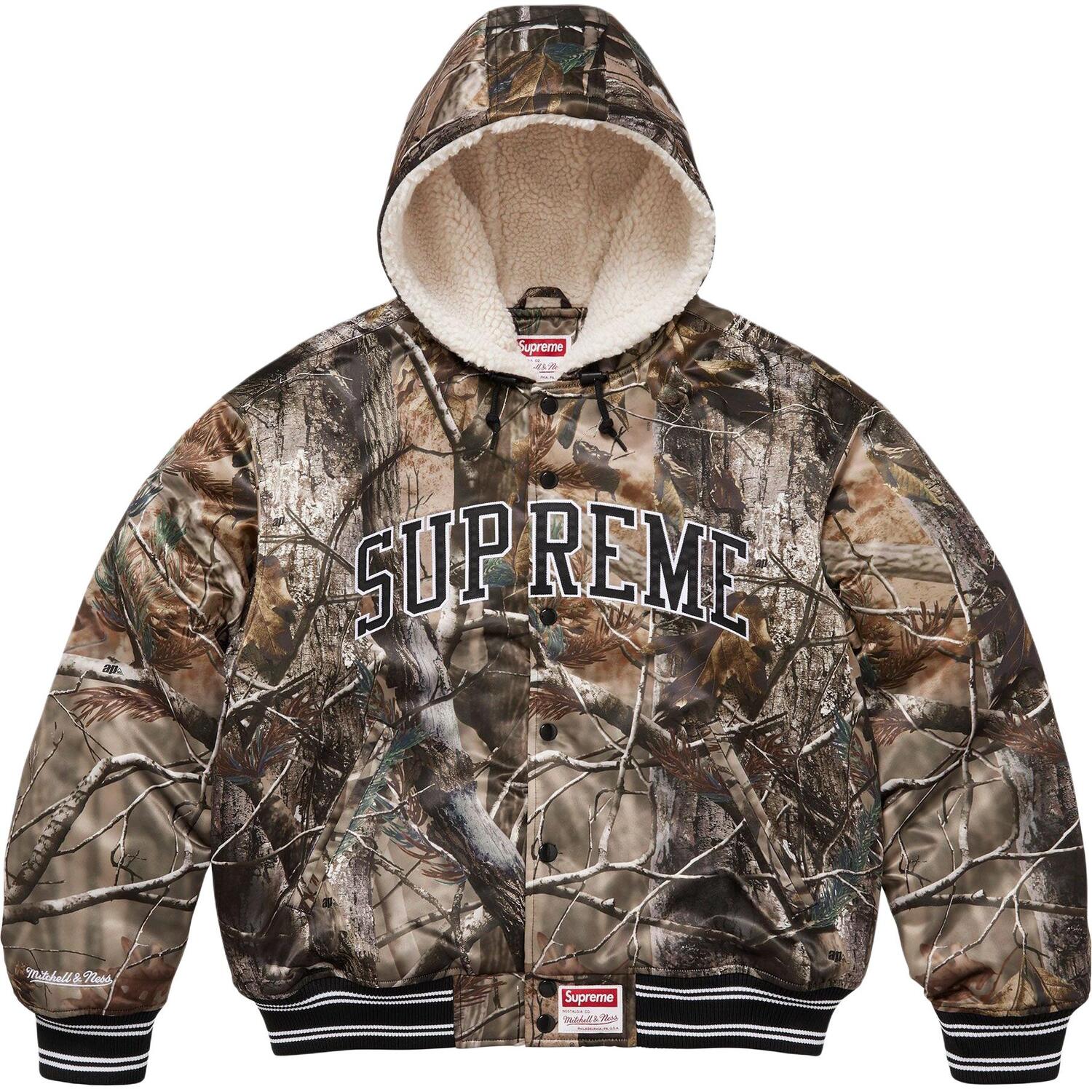 

Куртка унисекс Mitchell & Ness FW25 WEEK11 с капюшоном и подкладкой из сатина Supreme, хаки