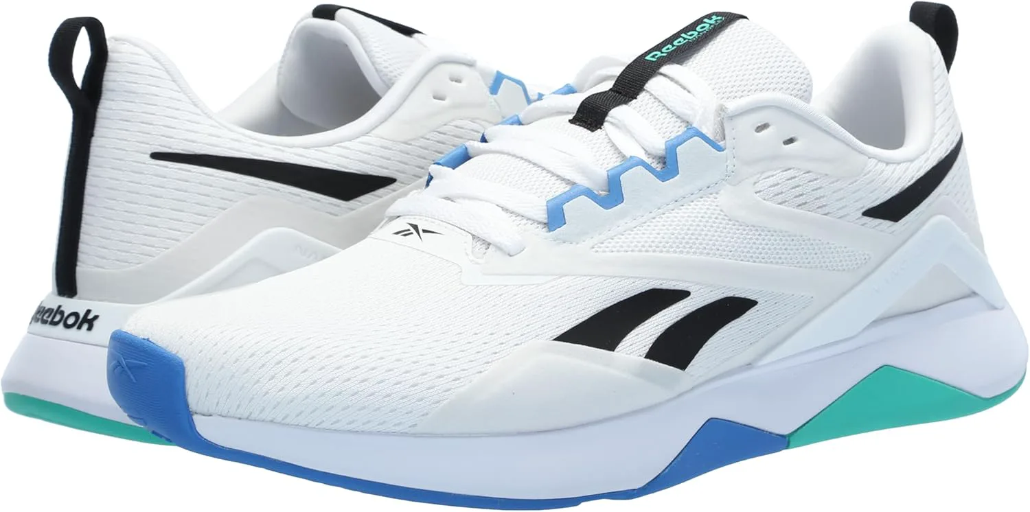 Мужские кроссовки Reebok Nanoflex Tr 2.0, белый/черный/зеленый — фото 4
