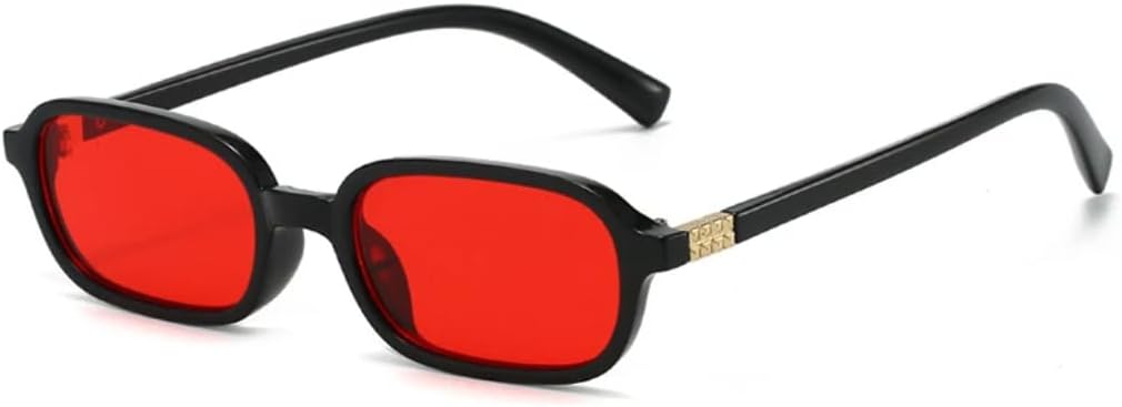 

Солнцезащитные очки для мужчин и женщин - защита UV400 - маленькая оправа, линзы конфетных цветов, для занятий спортом на открытом воздухе и вождения DSVIGF, Black Red