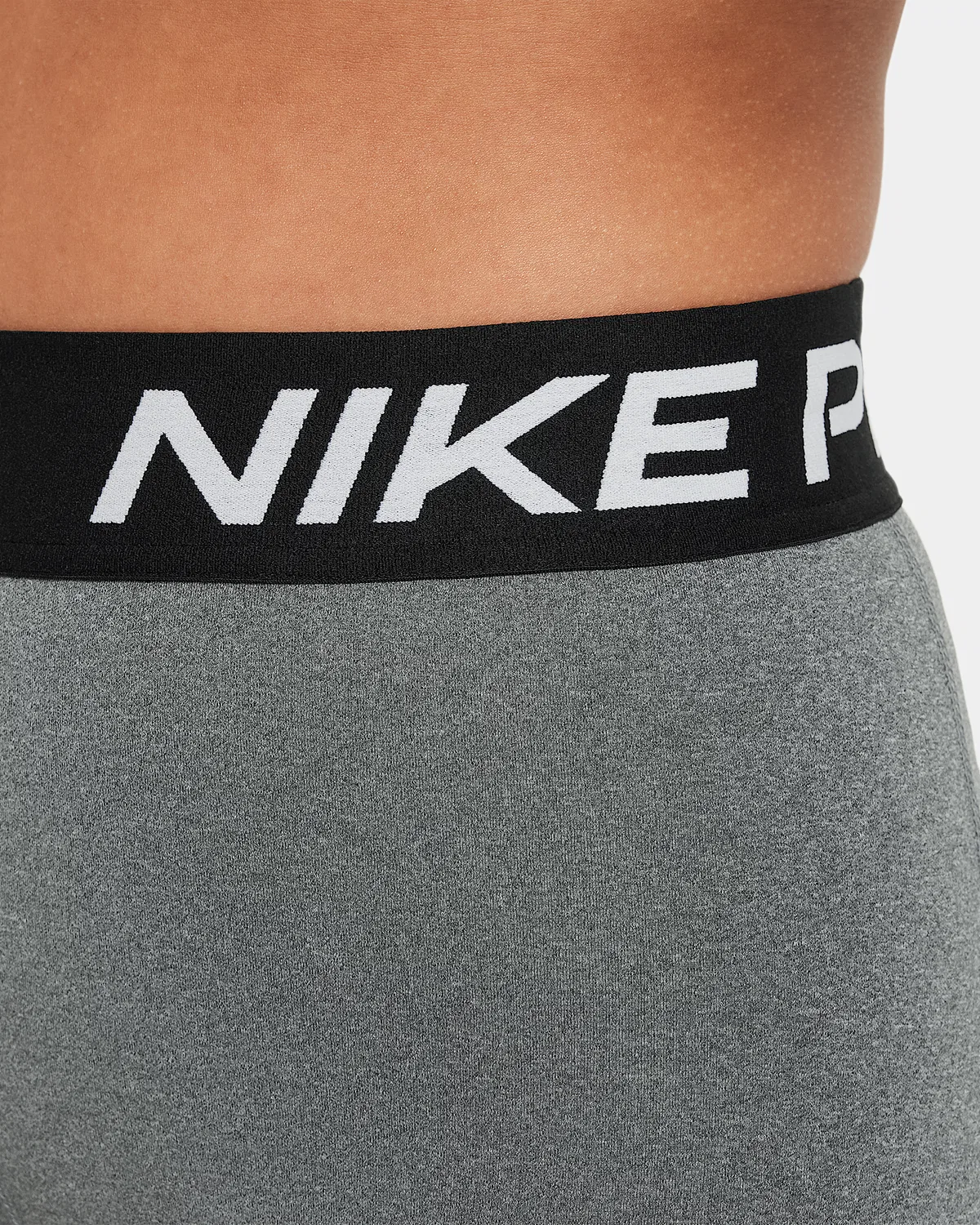 Детские леггинсы Nike Pro Dri-FIT для девочек, Carbon Heather/White — фото 3