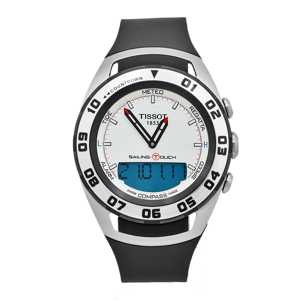

Мужские часы Tissot Sailing Touch с серебристым циферблатом, серебряный
