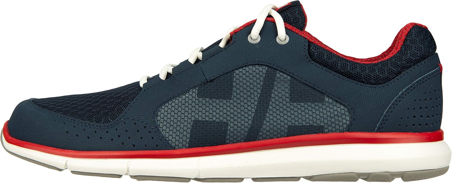 

Helly-Hansen Ahiga V4 HP Boat Shoes for Men - Breathable, Lightweight, and Hard-Wearing Textile with EVA Cushion Midsole and Rubber Traction Outsole Helly Hansen, 597 Navy/Flag Red/Off White
