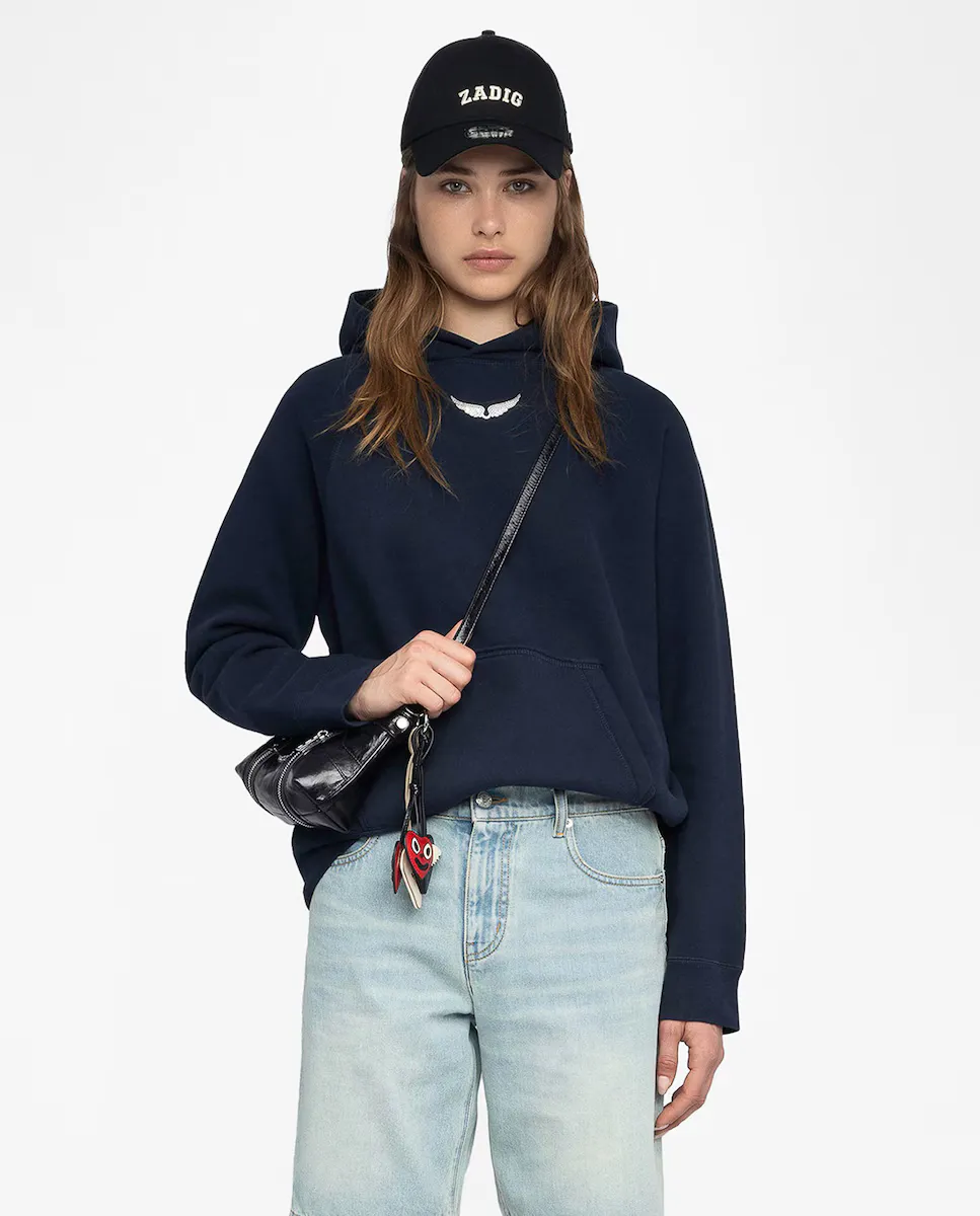 

Женская хлопковая толстовка Georgy с длинными рукавами Zadig & Voltaire, темно-синий