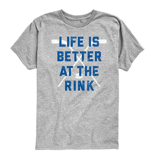 

Футболка с принтом Boys 8-20 life is better at the rink Licensed Character, Athletic Heather