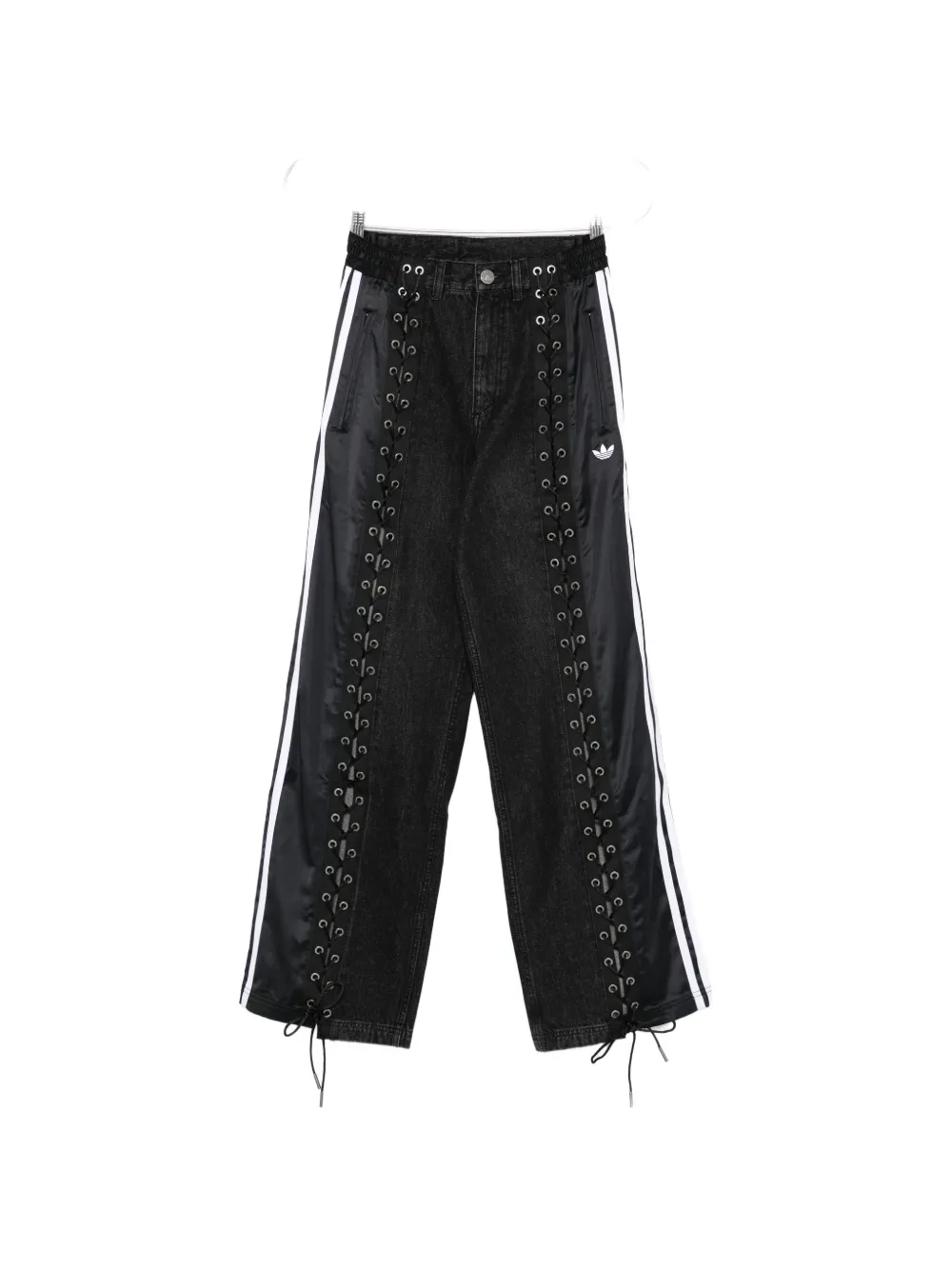 

Брюки в полоску с люверсами Adidas, черный