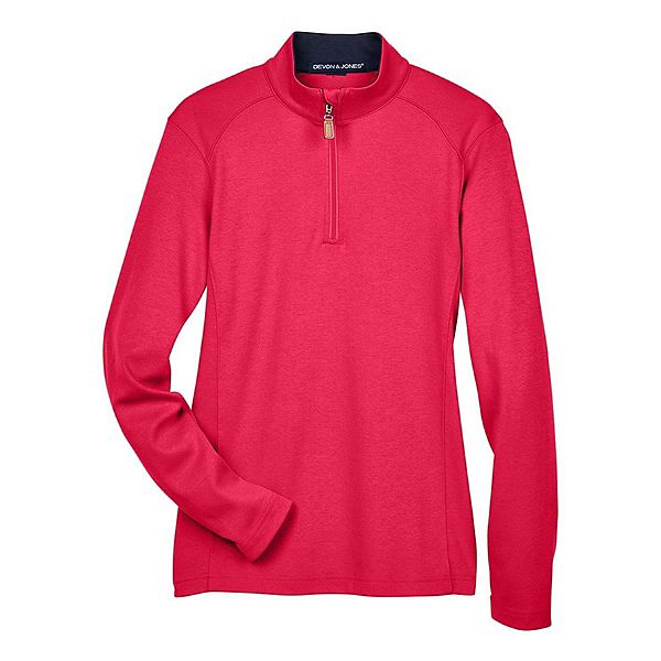 

Женская толстовка quarter-zip drytec20 performance Devon & Jones, Red And Navy And Red