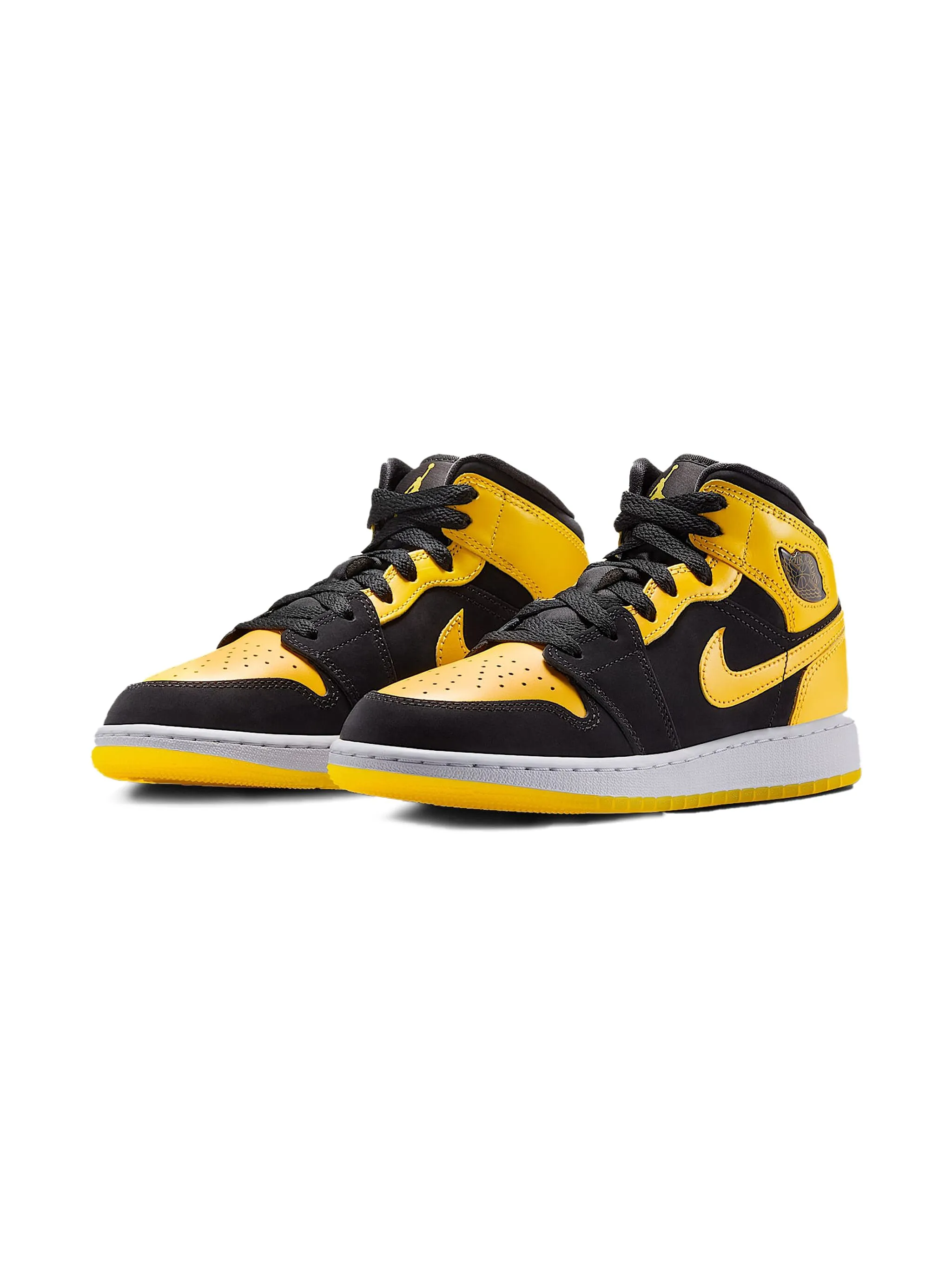 

Кроссовки Air Jordan 1 Mid SE Black/White/Varsity Maize Jordan Kids, черный
